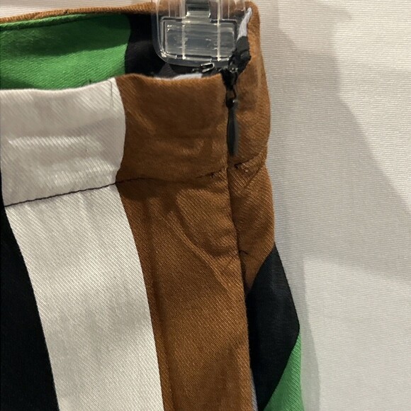 Derek Lam Skirt Womens XS Stripe Design Nation Mini Pockets Grap Surf Parrot - Picture 4 of 7